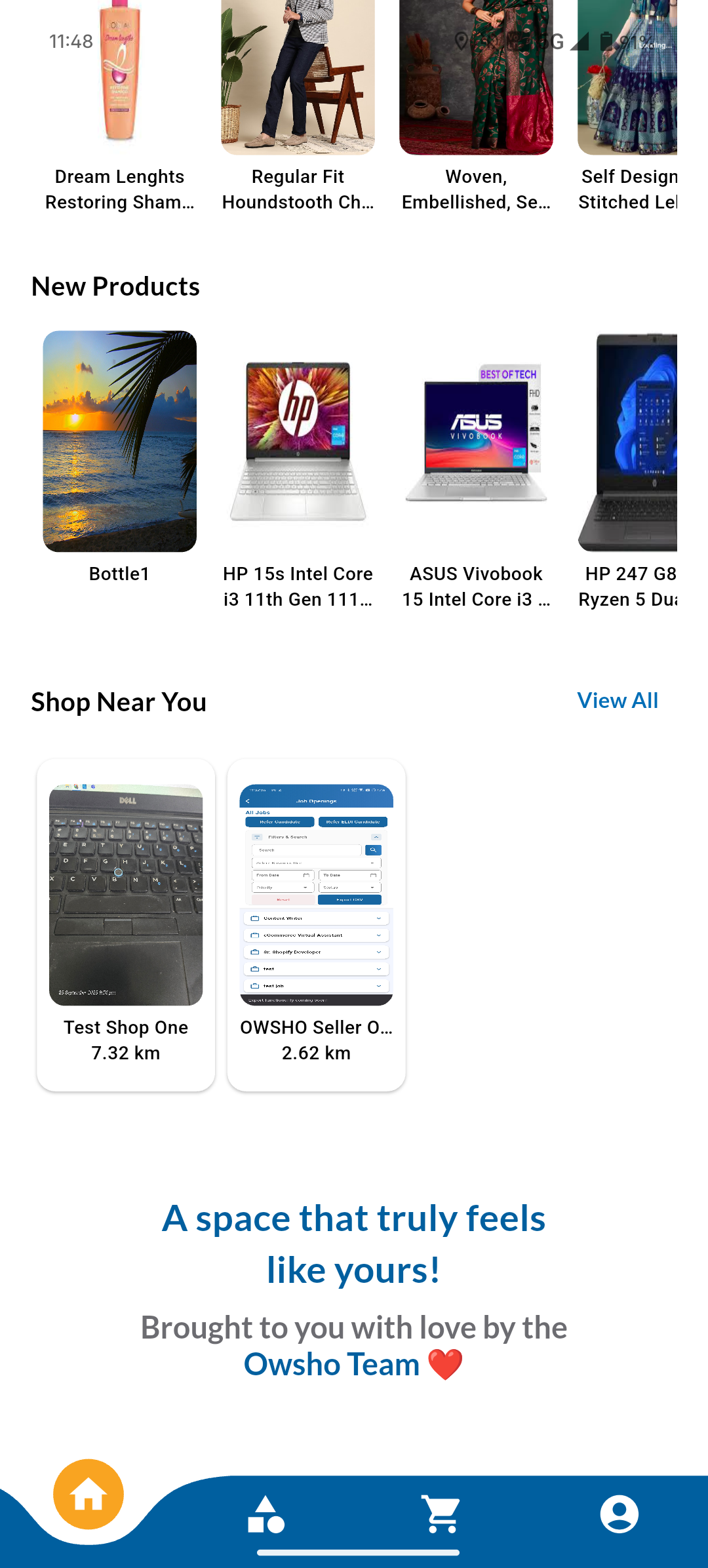 Owsho checkout process screenshot - quick checkout