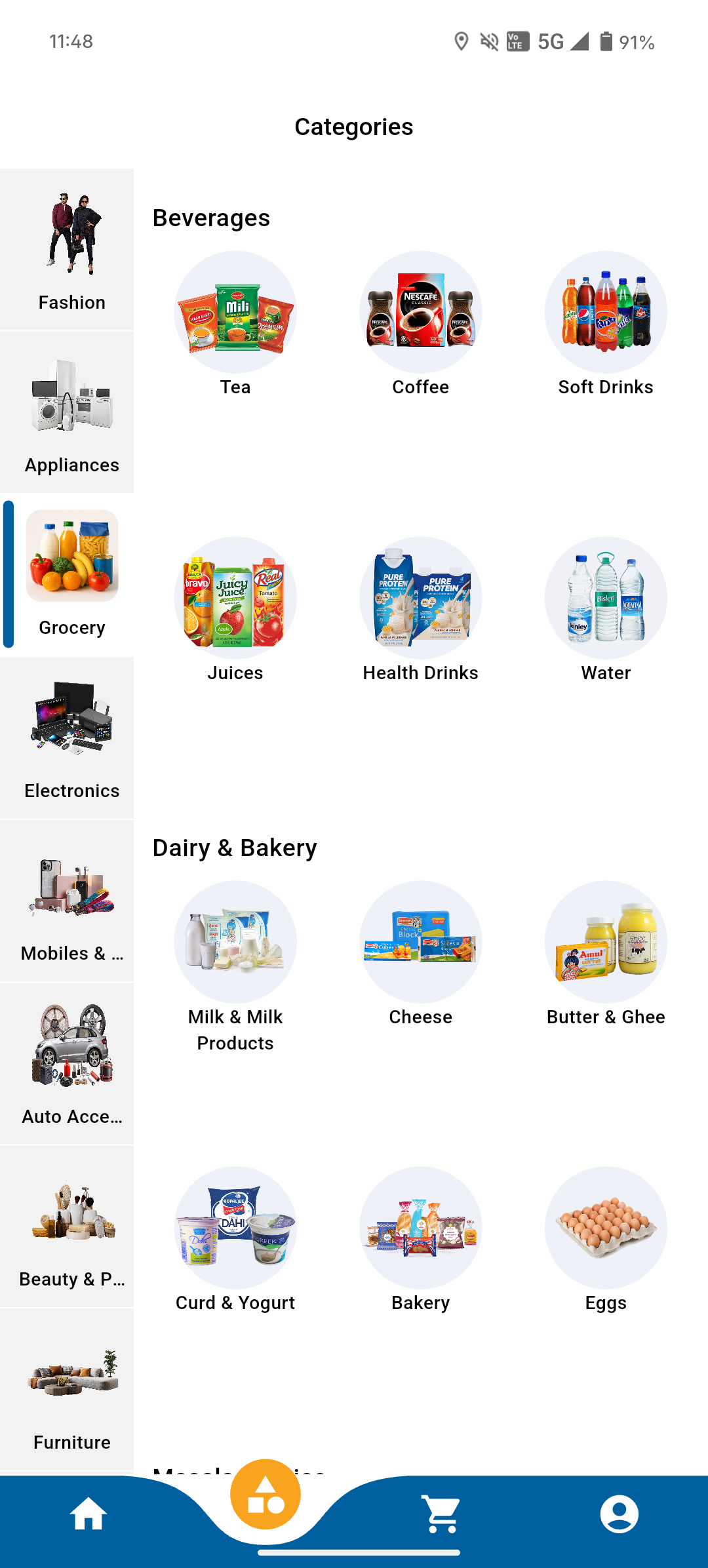 Owsho home screen - browse local stores